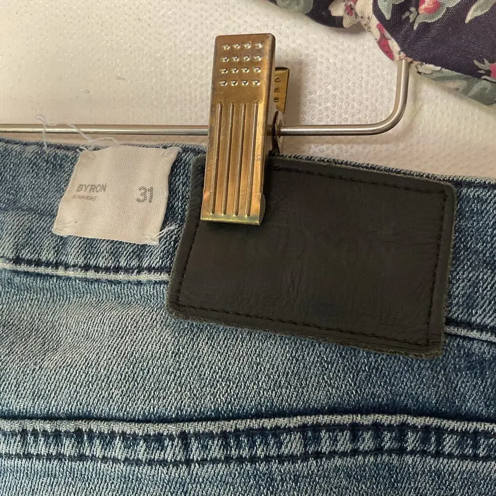 HUDSON Byron Straight Leg Jeans Men’s Size 31 Blue Medium Wash Made in Mexico